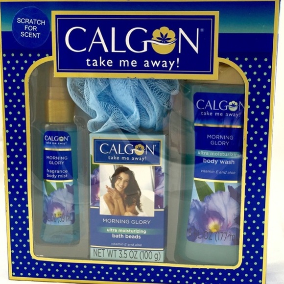 Calgon Take Me Away Morning Glory Bath Set 4 Piece Gift Set New in Box